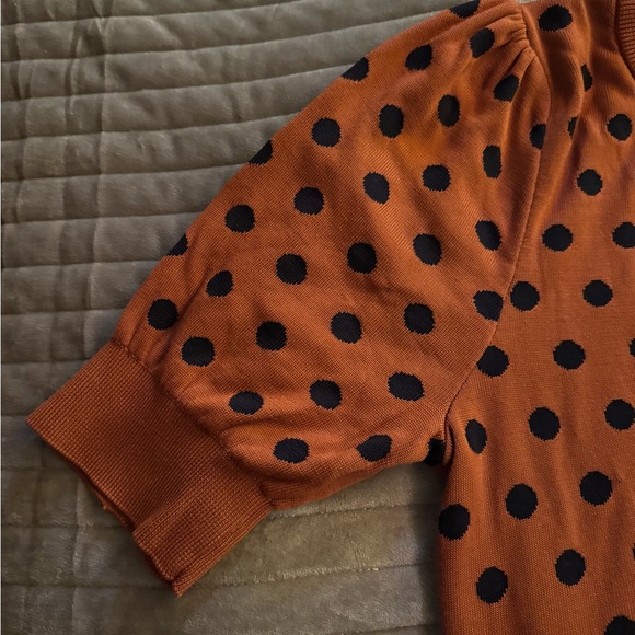 Philosophy Rust and Black Polka Dot Knit Sweater - Picture 5 of 6